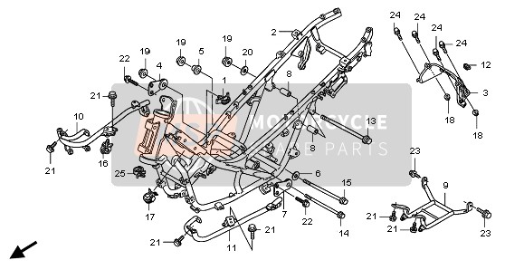 Honda FJS400A 2011 RAHMENKÖRPER für ein 2011 Honda FJS400A